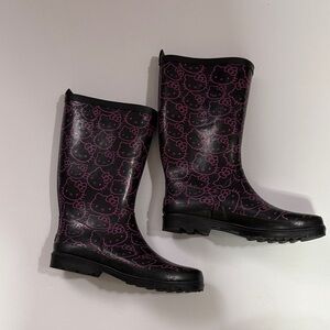 Sanrio Black and Pink Kids Rain Boots